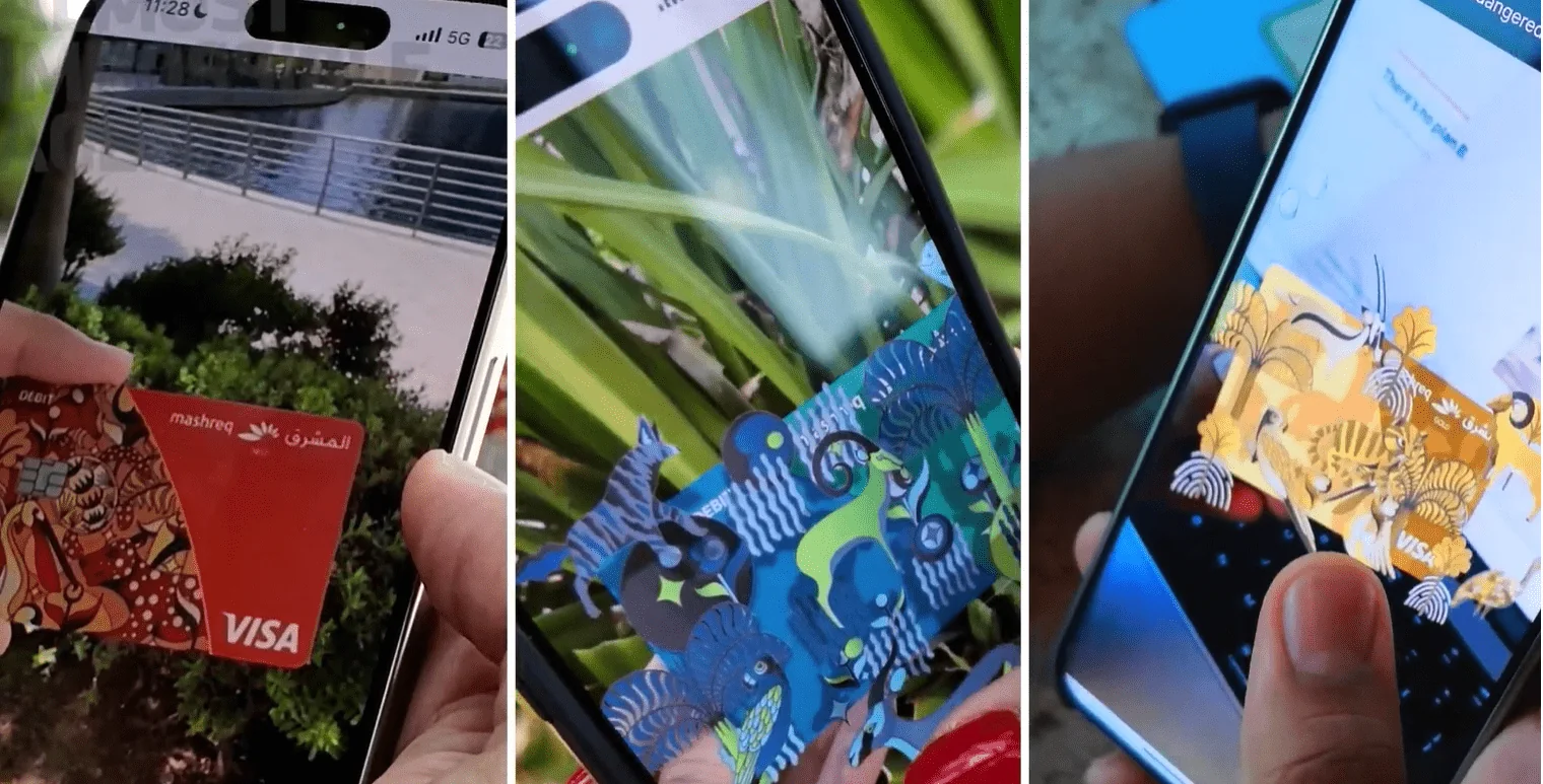 Mashreq augmented-reality bank cards
