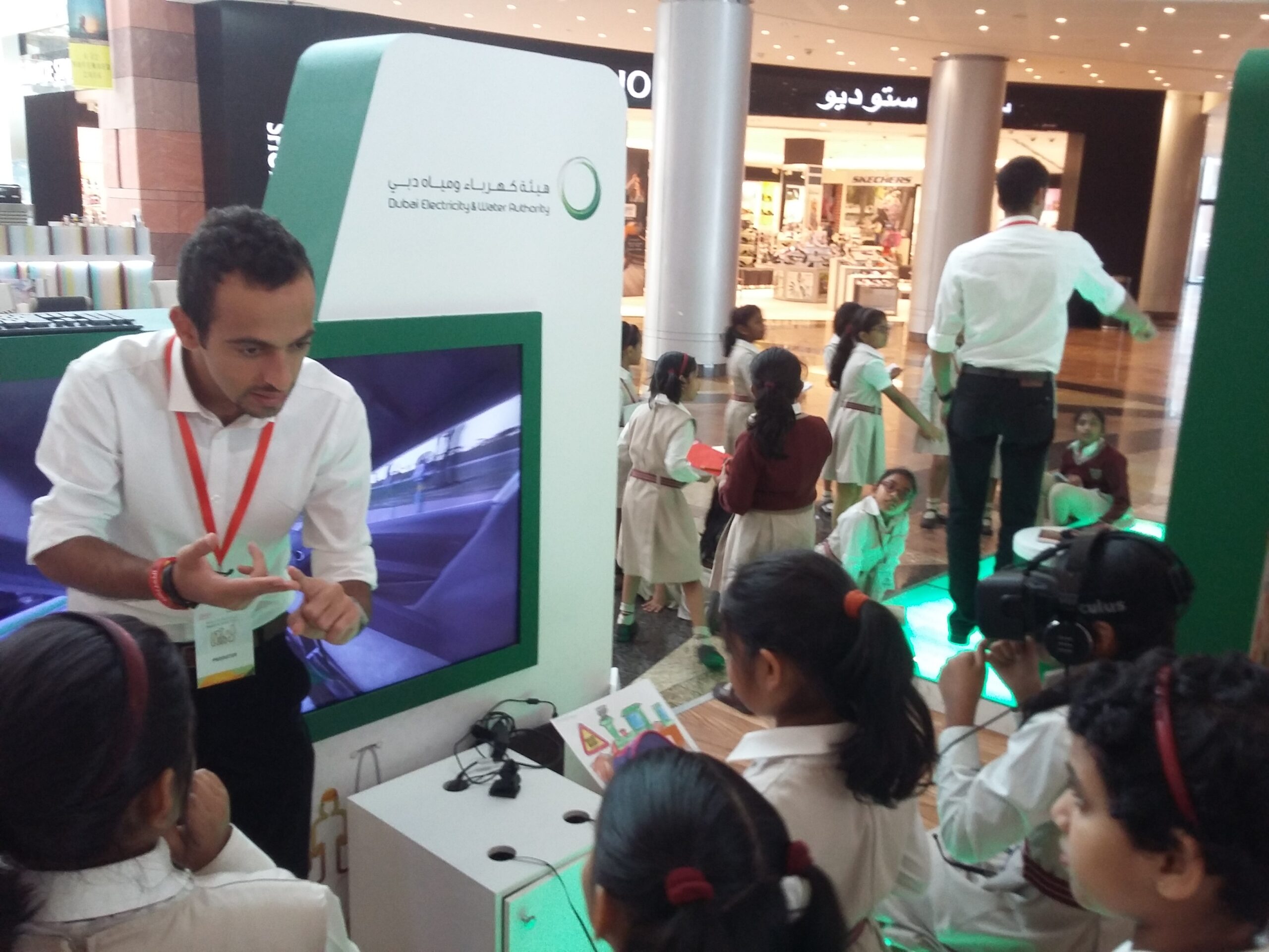 DEWA Drive Safety VR experience | Kids using Oculus Rift for road safety training
