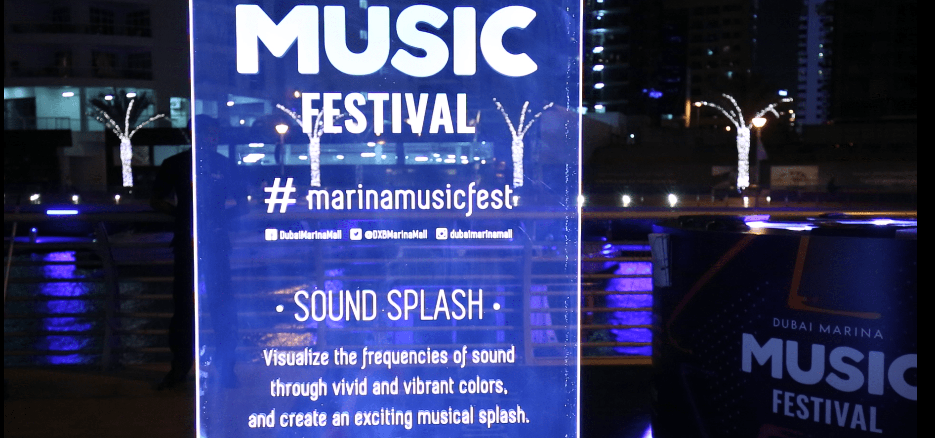 Marina Musical Festival Sound Splash interactive light and sound installation by PearlQuest