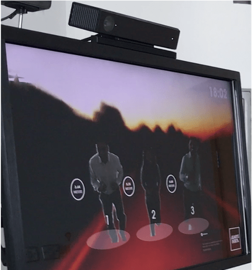 Kinect fitness game experience at New Balance store launch, Mall of the Emirates.