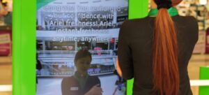 Interactive gesture-based augmented reality kiosk for Ariel detergent campaign by PearlQuest.