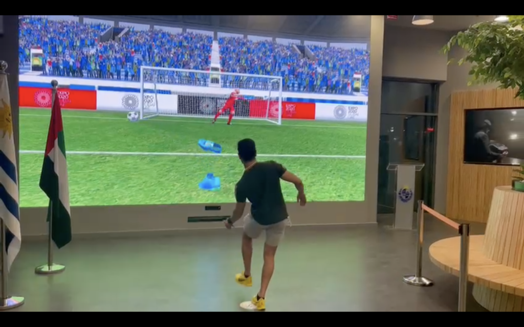 Players step in front of the screen and become the penalty shooter, taking 3-5 shots to score as many goals as possible. The system tracks their movements, displaying their kicks on-screen in real-time. The more goals, the higher the score—and the better the chances of winning! Ready to take the shot? Contact us to bring the Football Penalty Shootout to your next event and let the games begin!