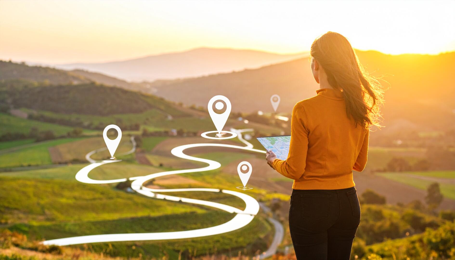 "Visitors using digital lobby directory for building navigation and information"