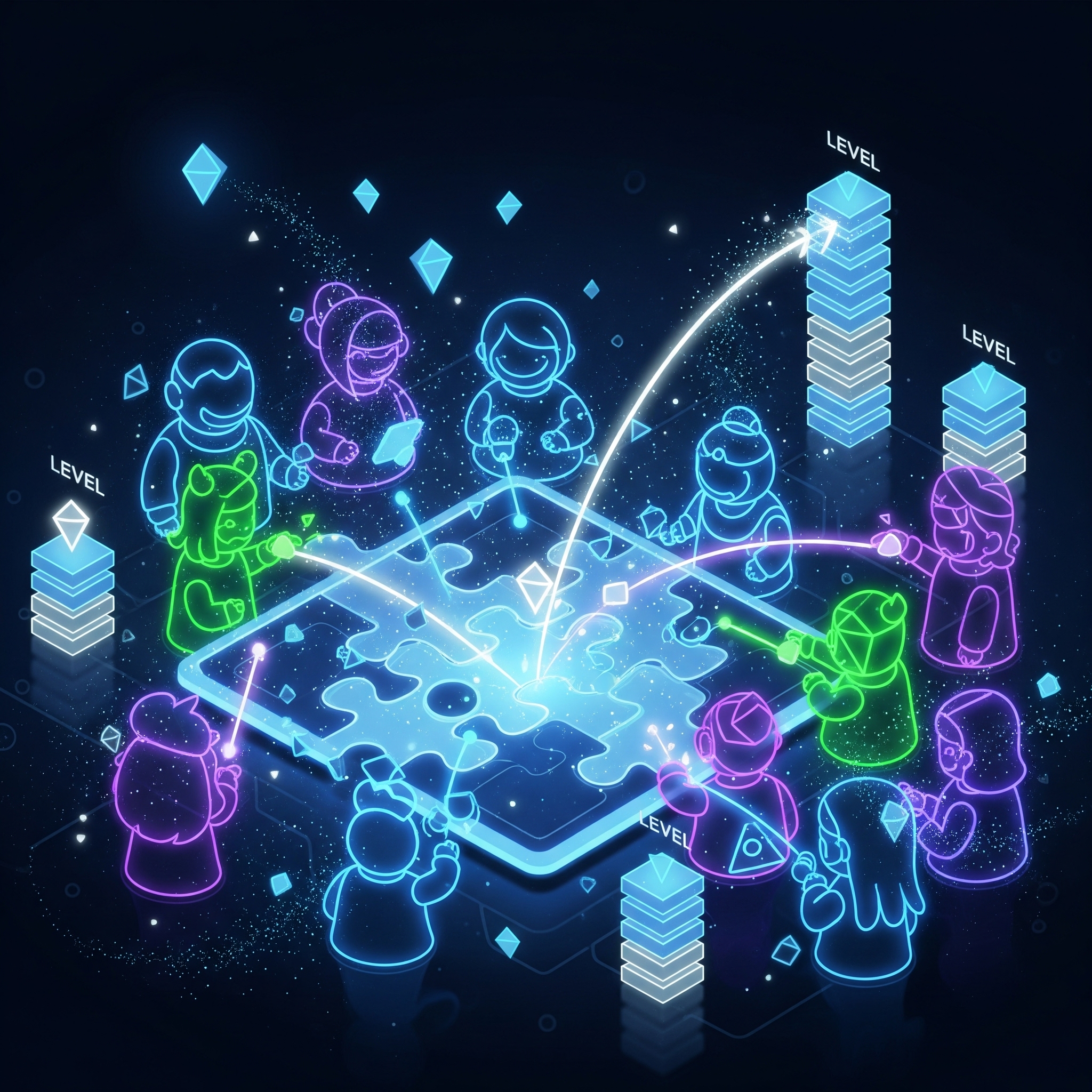 "Conceptual image of a brand connecting with its audience through gamified engagement"

