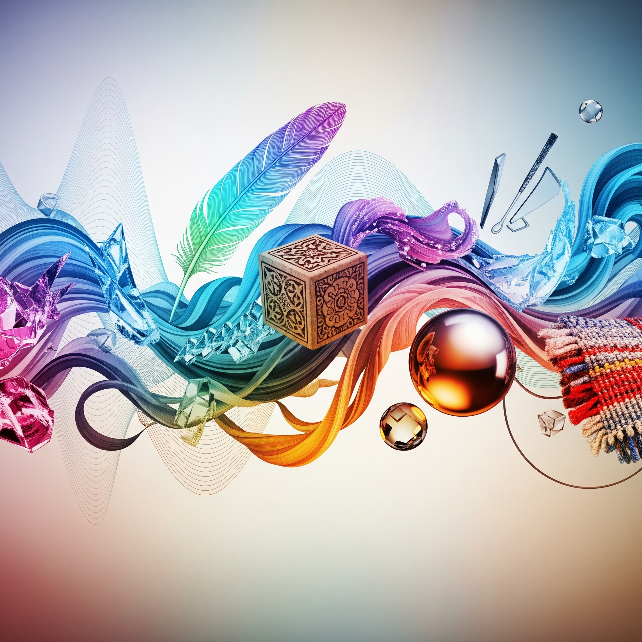 An abstract representation of AI in music creating a personalized sound wave.