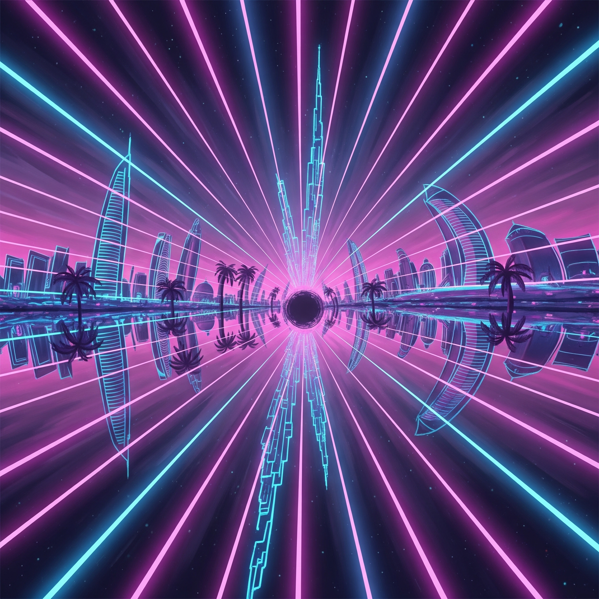 A futuristic design of an interactive immersive tunnel in Dubai.