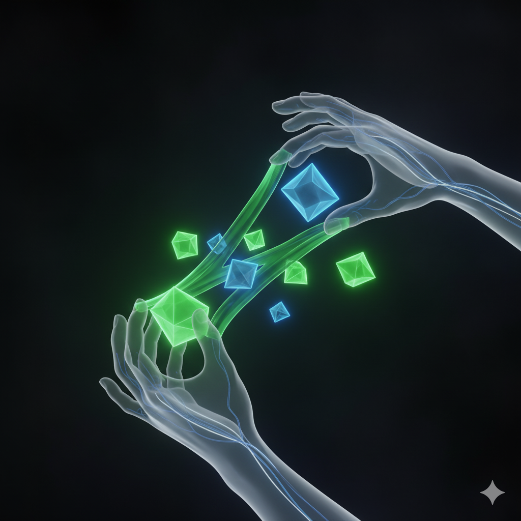 Abstract, flowing light lines representing interactive laser tech in an event space.