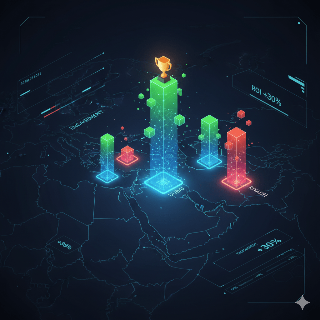 Marketing professionals reviewing performance data from a gamified brand engagements platform.