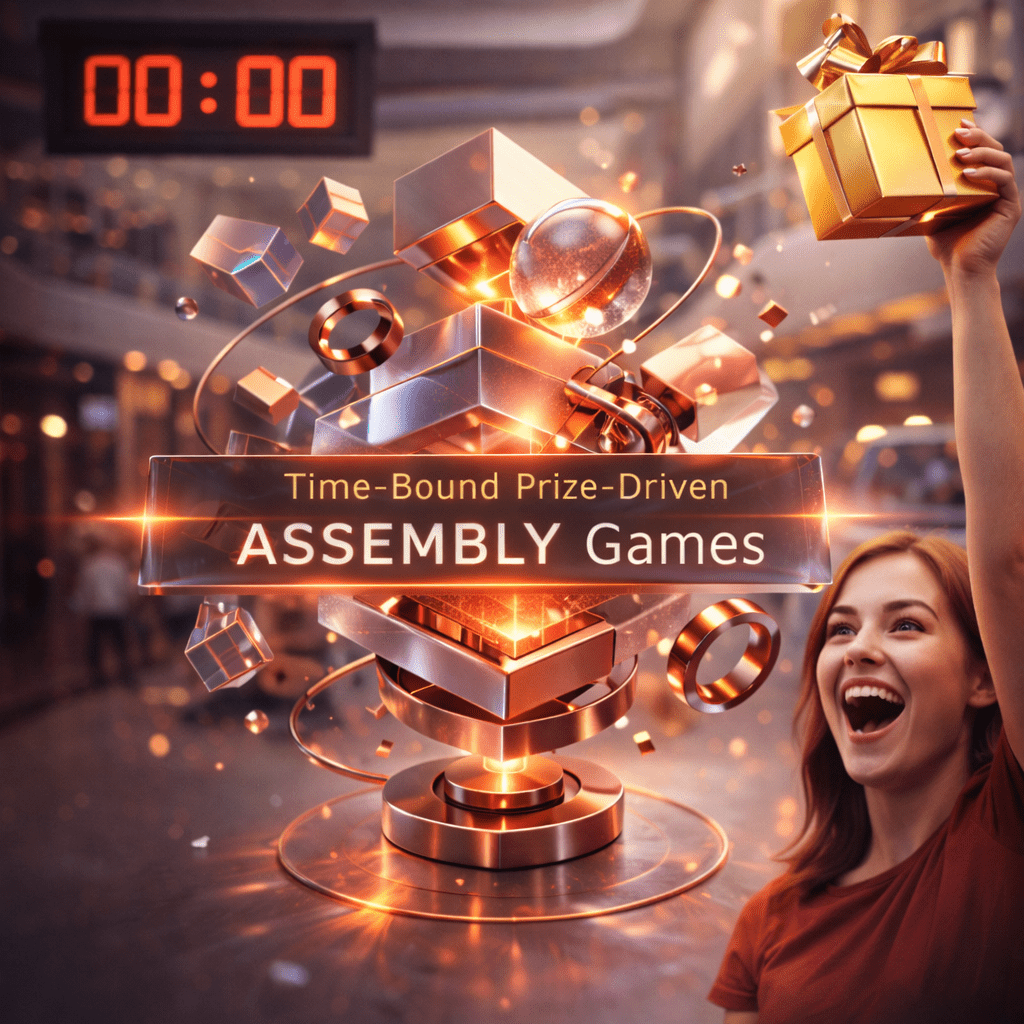  5. Time-Bound Prize-Driven Assembly Games Participants complete the build within a countdown to unlock rewards.