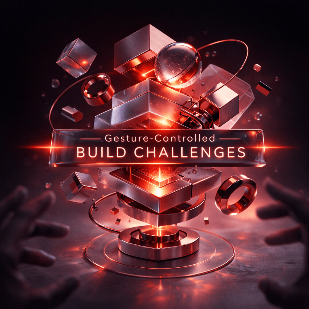 2. Gesture-Controlled Build Challenges Users use hand gestures or body motion to drag and place components on a large LED wall.