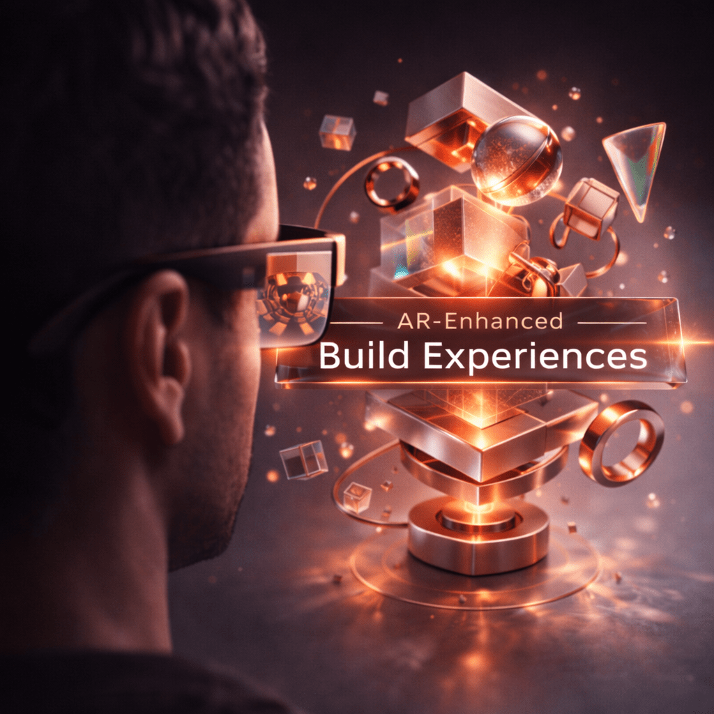 4. AR-Enhanced Build Experiences Physical tokens or markers trigger digital components that appear in augmented reality.