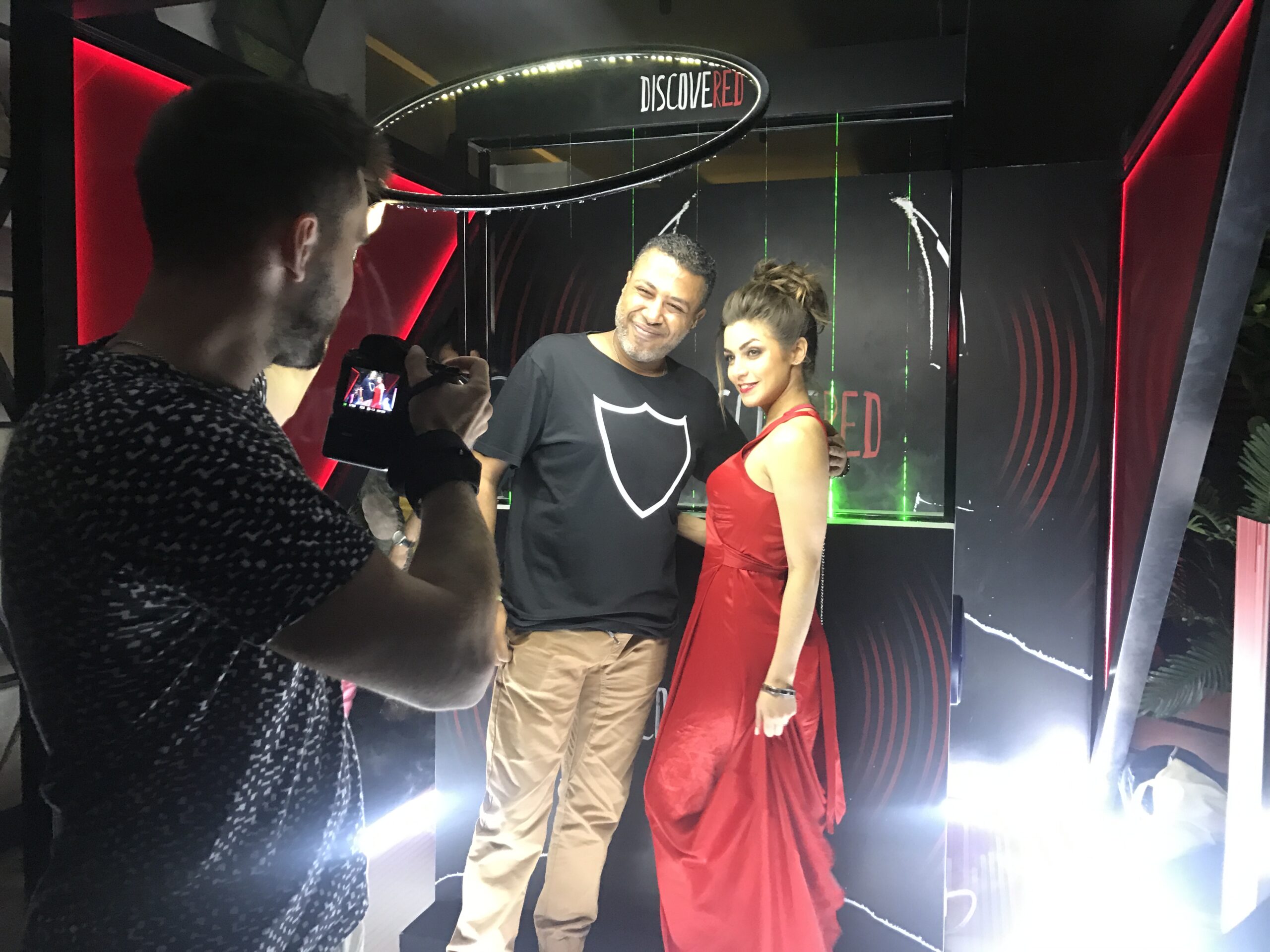 F1-themed interactive laser harp installation for Philip Morris event.