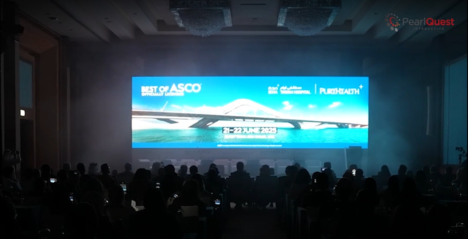 Laser launch show and holographic reveal at Best of ASCO Conference by PearlQuest.