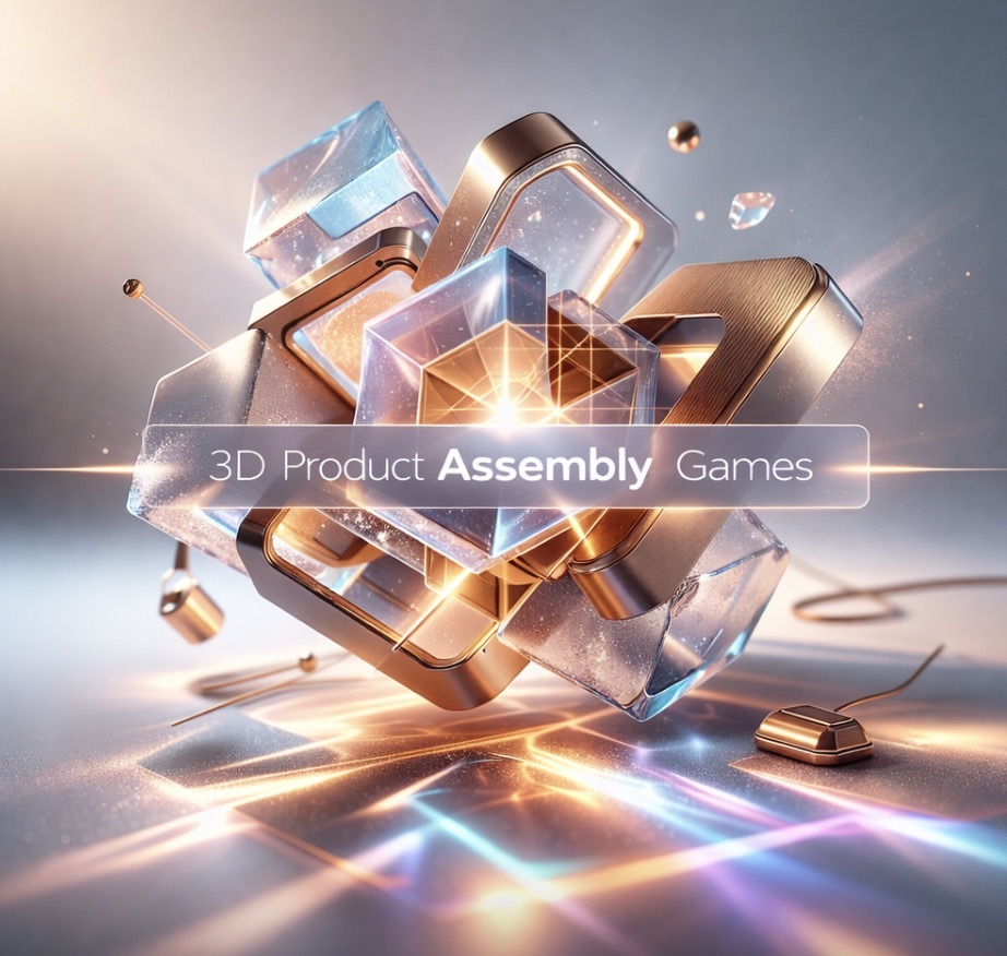 1. 3D Product Assembly Games Participants assemble a car, machinery unit, consumer product or building piece by piece in an interactive 3D environment.