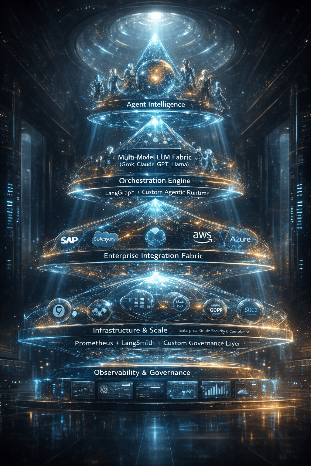 OpenAI / Claude / Gemini LangChain / LlamaIndex Vector databases RAG pipelines API orchestration Python / Node / React Cloud / private deployment Unity / Unreal integration (optional)