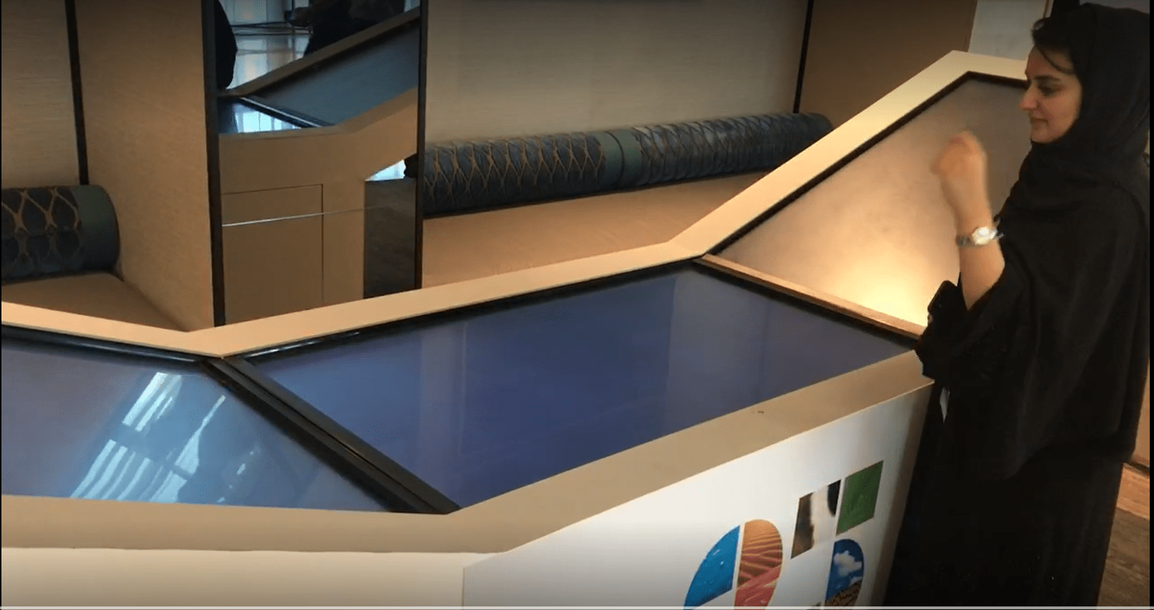 3-screen interactive digital book kiosk for EAD 2019 by PearlQuest.