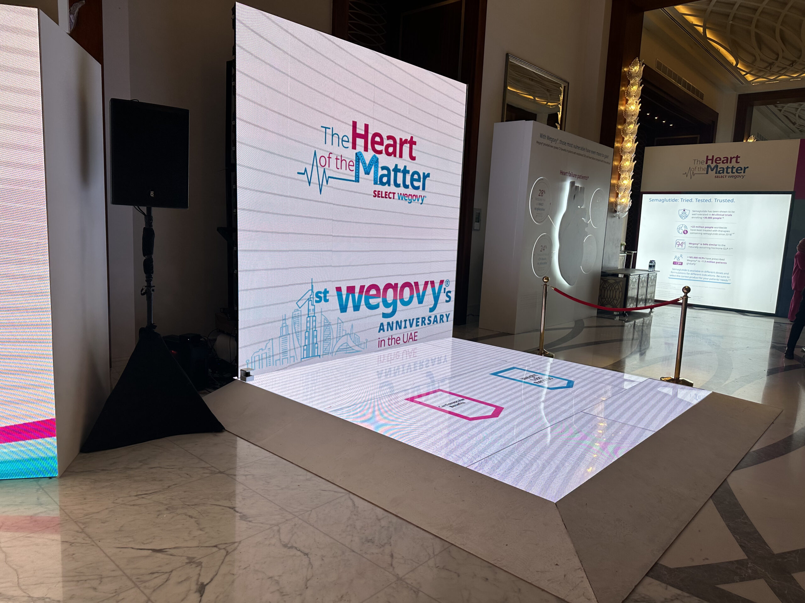 Wegovy interactive LED floor and wall installation by PearlQuest.