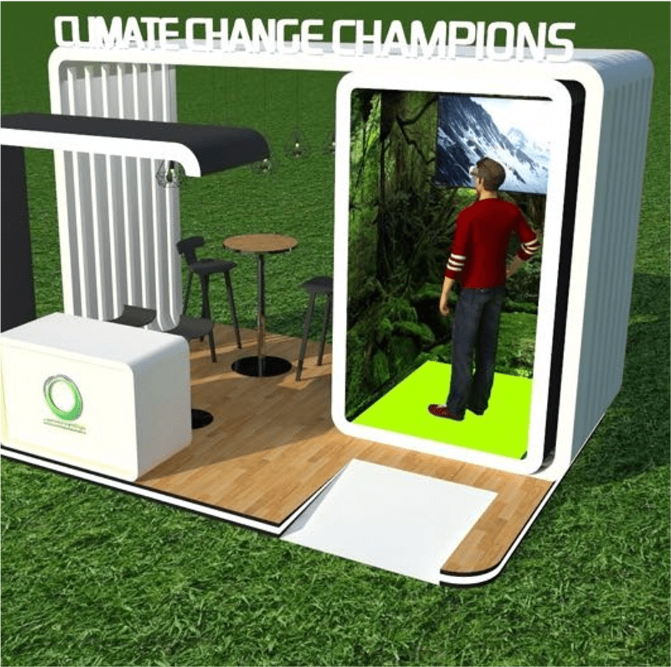 DEWA Earth Day VR experience by PearlQuest showcasing sustainable city and interactive classroom environments.