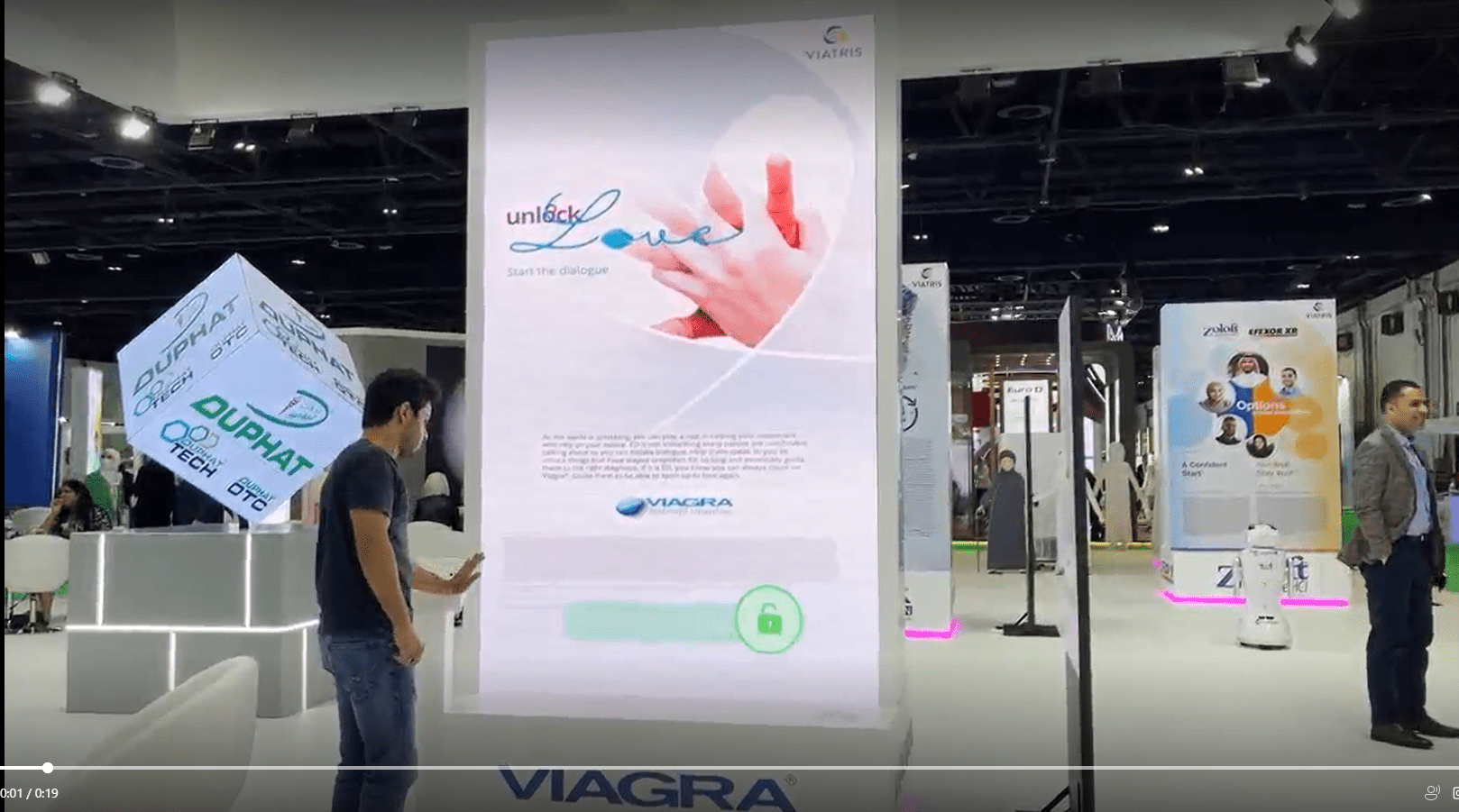 Interactive hand sensor mechanism for Viatris at Duphat exhibition.