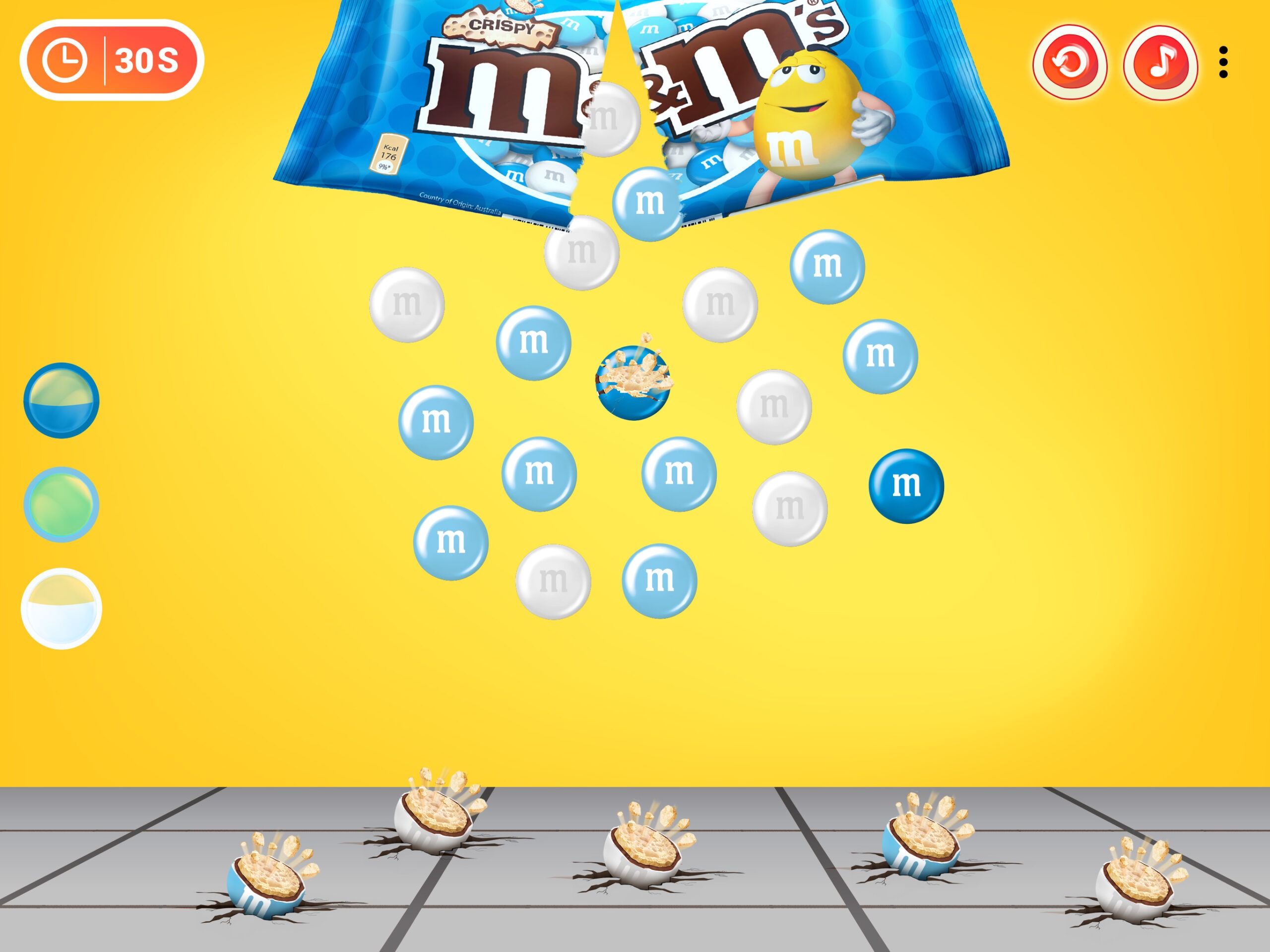 M&M’s iPad game for retail sampling booth promotion.
