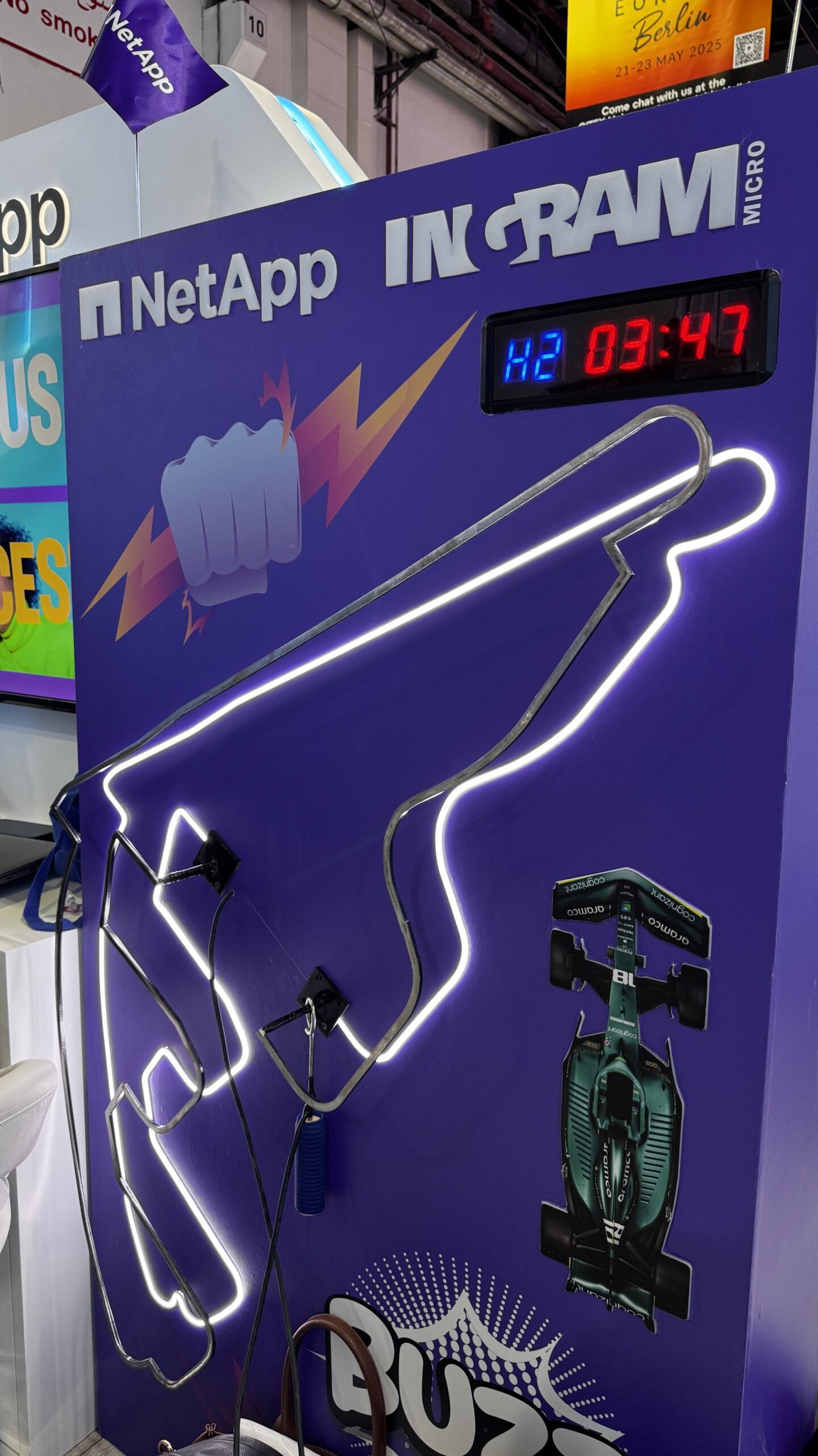 Custom Yas Marina F1 buzz wire game at Ingram Gitex 2024 stand.