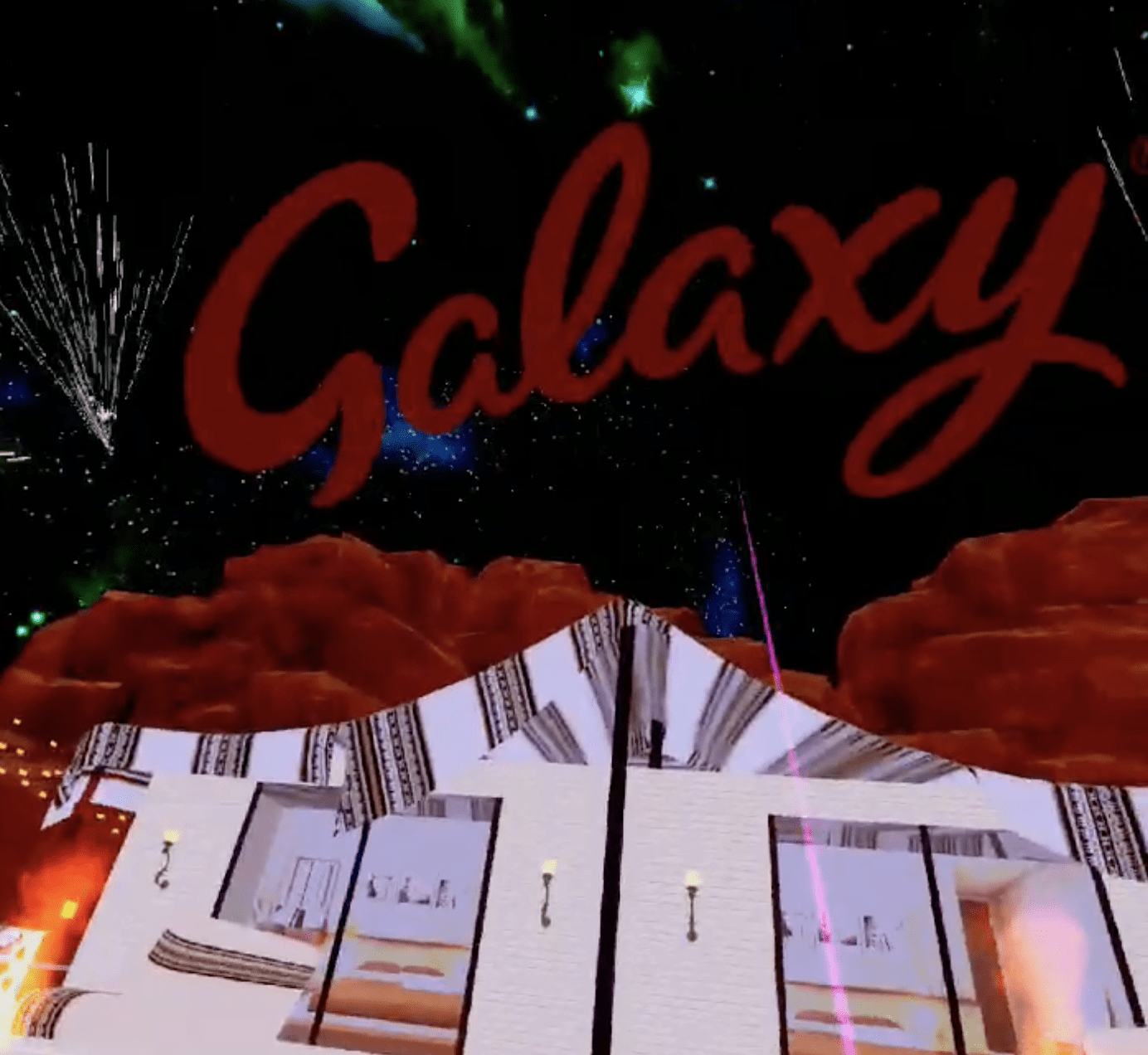 User playing the Galaxy VR Constellation join-the-dots puzzle game in the Al Ula desert.