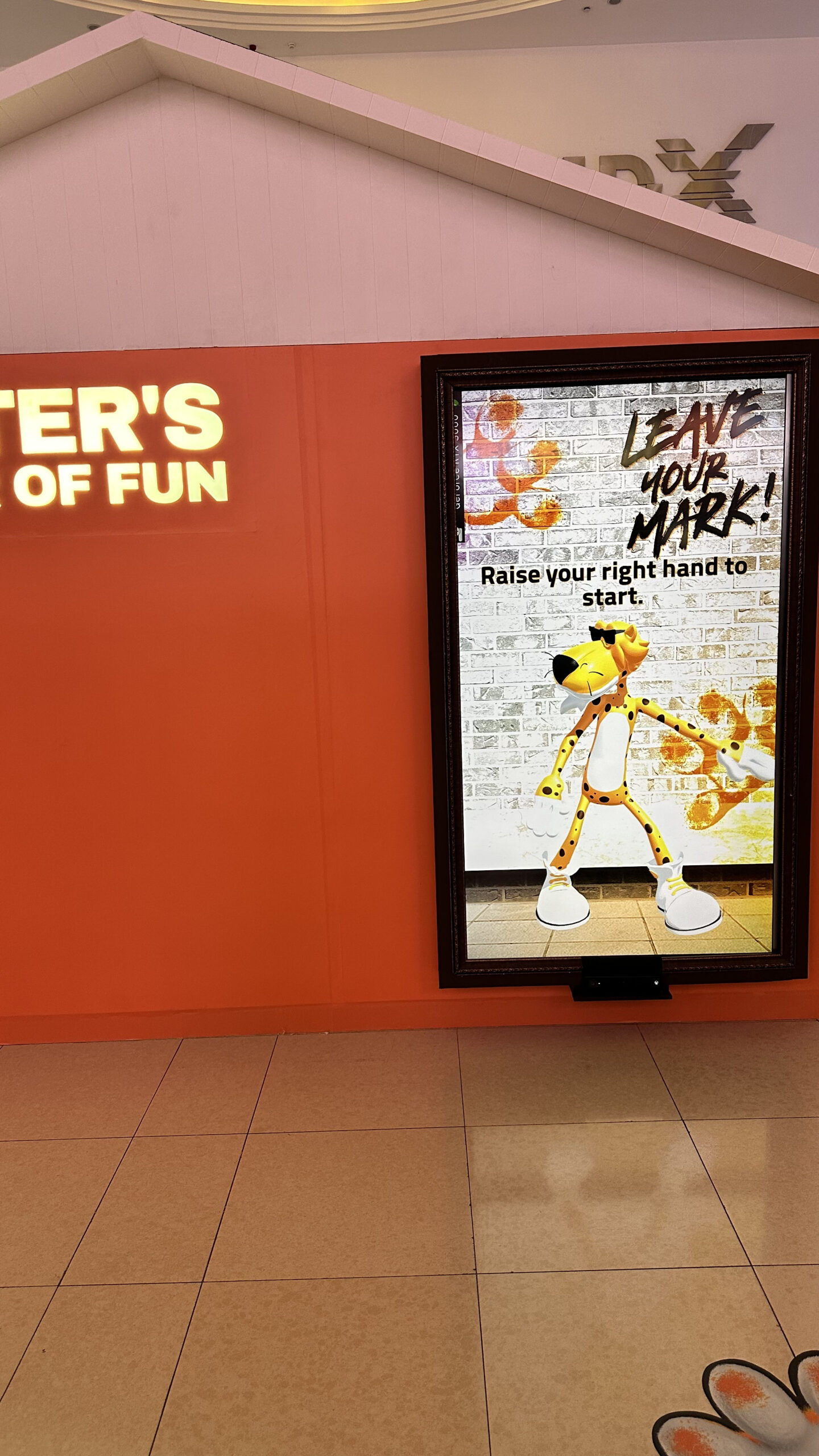 Cheetos augmented reality photobooth with body tracking.