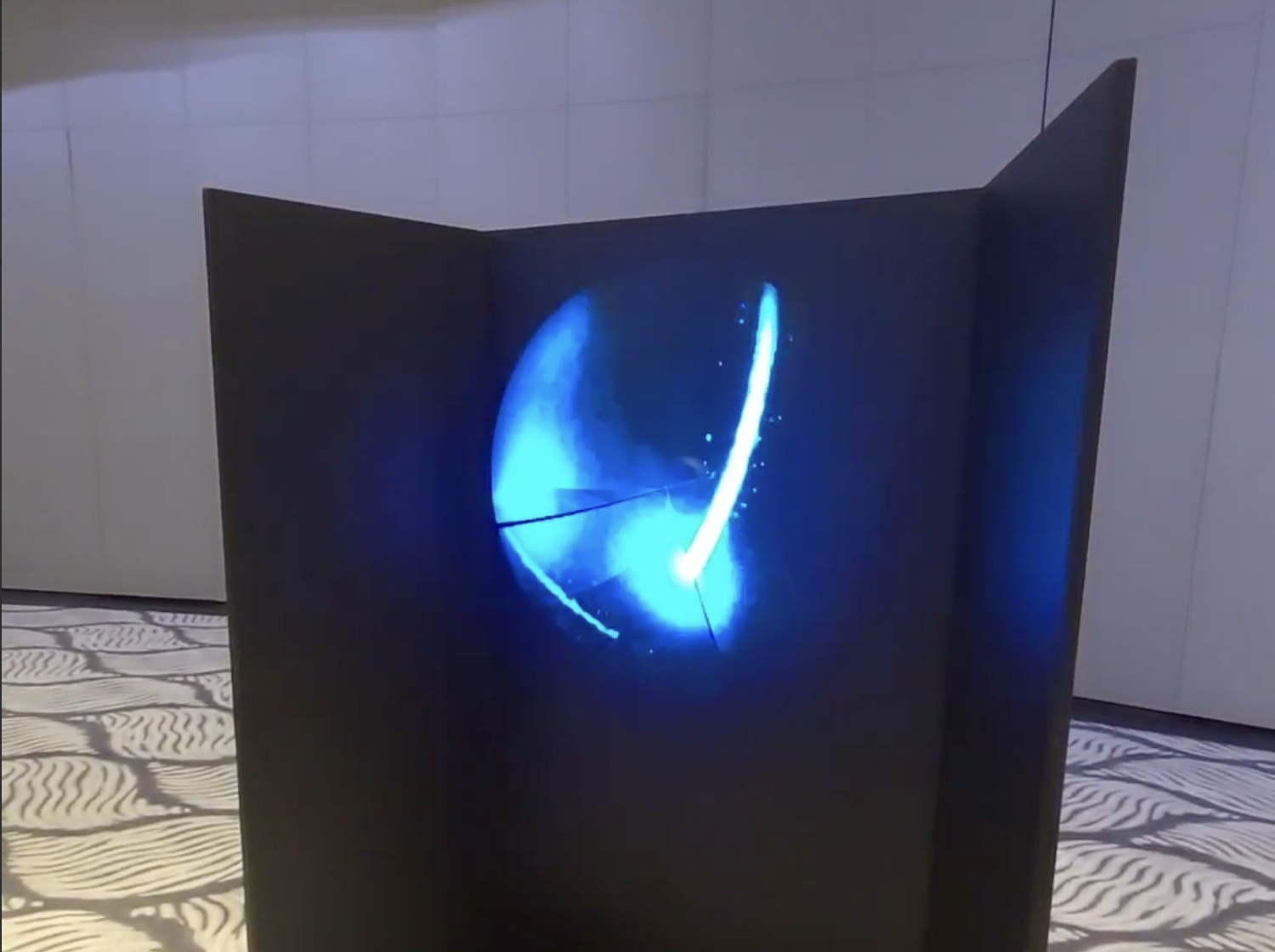Hologram-style display for retail museum or event storytelling