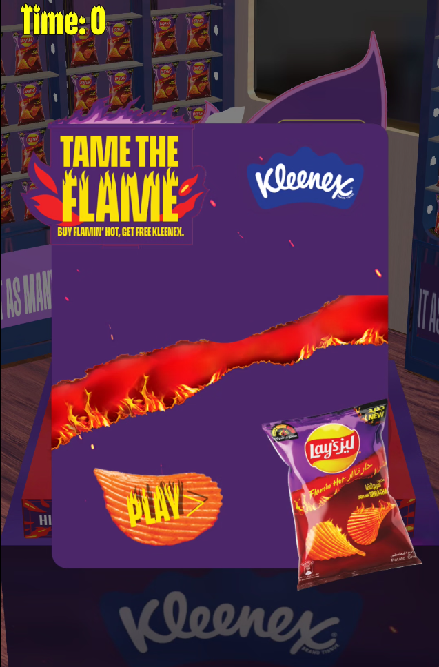 Lay’s and Kleenex interactive hammer arcade game promoting Flamin Hot campaign.