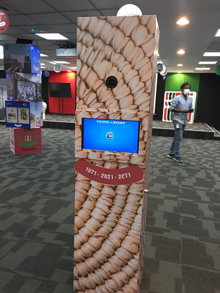Empost branded photo booth kiosk delivering interactive guest photo experiences at live events